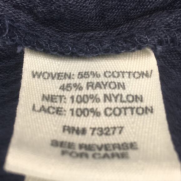 Mudd Blue Summer Cotton Blend Lace Top with Bell Sleeves Women's Size L - Picture 10 of 15